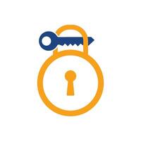 Key and padlock Data security icon vector