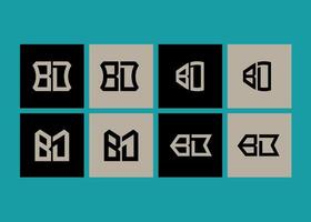 BD minimalist and classic logo set design. BD monogram polygonal and circle shape . vector