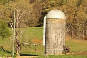 Rural Farm With Silo In The Background photo