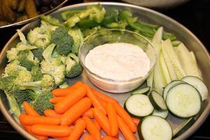 Veggie Tray Placed On A Table For A Food Party photo