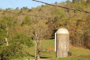 Rural Farm With Silo In The Background photo