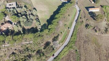 Arial view of Modern transportation with Expressway Road highway Top view. Important infrastructure. photo