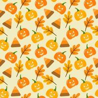 Halloween and Fall seamless pattern background vector