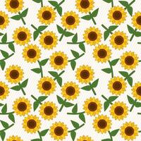 Sunflowers in Fall seamless pattern background vector