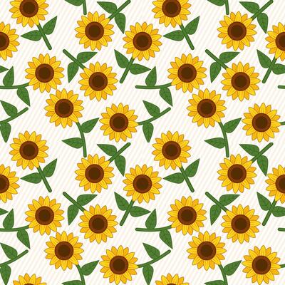 Sunflowers in Fall seamless pattern background
