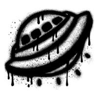 Spray Painted Graffiti ufo icon isolated with a white background. vector