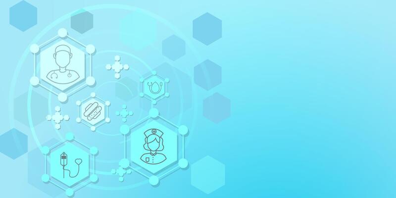 Medical technology blue background or health care concepts. illustration