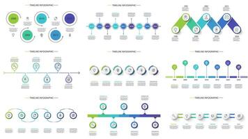 Creative concept for infographic with 6, 7, 9 steps, options, parts or processes. Business data visualization vector