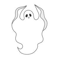 Cute hand drawn ghost isolated on white background. Halloween vector