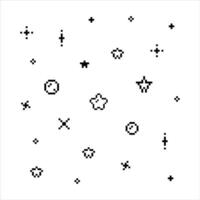 Adorable Star Sparkling pixel bright, glitter, sparkles. Starry sky pixel, Pixel sparkling star, glittering 8 bit style vector