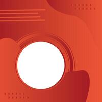 Abstract orange red gradient background with white circle. Colorful smooth banner template. Mesh backdrop with bright colors. vector