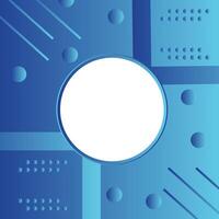 Modern Technology Concept blue Gradient Dot and Geometric background with white circle shapes in center design Abstract background vector