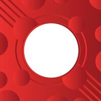 red abstract background, geometric round shape for red theme design with white circle vector