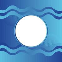 Blue gradient geometric wave line design with white circle Abstract business, flyer, magazine vector