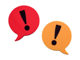 Conceptual symbols representing an argument and disagreement, featuring elements like speech bubbles, exclamation marks, and conflicting arrows, symbolizing debate, conflict, and opposing views. png