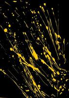 Abstract paint splashes background. Yellow paint on a black background. Colourful Texture Paint Background. vector