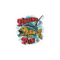 Fishing Fun, multicolored dynamic design vector