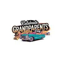 Celebrate Grandparents Day retro vintage design vector
