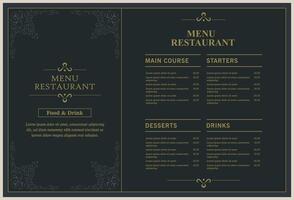 Menu Layout with ornamental Elements vector