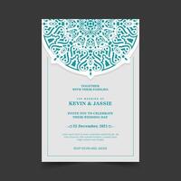 wedding invitation mandala design background vector