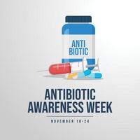 World Antibiotic Awareness Week design template good for celebration usage. World Antibiotic Awareness Week design. flat design. eps 10. vector