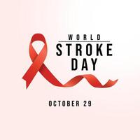 World Stroke Day design template good for celebration usage. World Stroke Day design. red ribbon. flat design. eps 10. vector