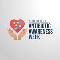 World Antibiotic Awareness Week design template good for celebration usage. World Antibiotic Awareness Week design. flat design. eps 10. vector