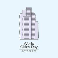 World Cities Day design template good for celebration usage. World Cities Day design. continuous line drawing. eps 10. vector