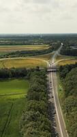 aerial view of a highway in the netherlands video