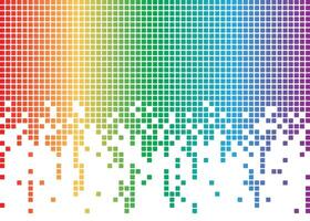Rainbow Spectrum Pixel Drip on White Background vector