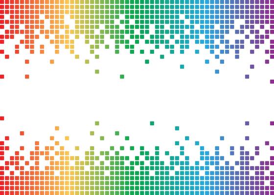 Digital Pixel Drip Bitmap Frame with White Space