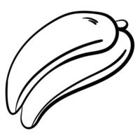 Outline bananas, a simple outline fruit in a hand-drawn doodle style vector