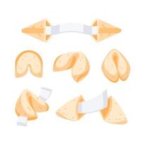 Arrange fortune cookies with blank papers for personalized messages on a white background. Add your own wisdom to these sweet treats. vector