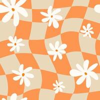 retro checkerboard social media backgrounds set. Groovy wavy y2k checkered prints vector