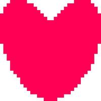 pixel hearts with games isolated on white background. '8-bit style. illustration vector