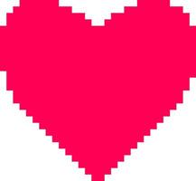 Set of pixel hearts with games isolated '8-bit style. illustration vector