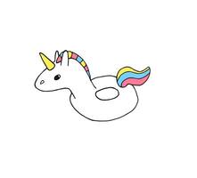 Hand drawn doodle sketch unicorn float vector