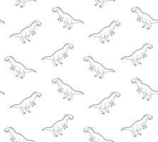 Seamless pattern of sketch tyrannosaur rex vector