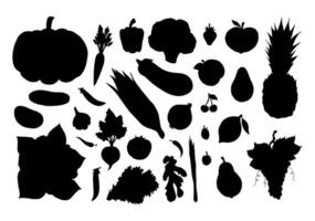 Set of sketch vegetables fruit vector