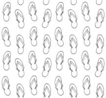Seamless pattern of sketch beach slippers vector