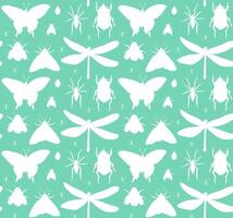 Seamless pattern of hand drawn insects vector