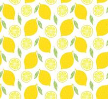 Seamless pattern of sketch colored lemon vector