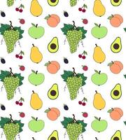 Seamless pattern of fruit and vegetables vector