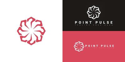 Modern spiral logo initial letter P or PP in red color isolated on multiple background colors. The logo is suitable for high-tech AI advisory service logo design inspiration templates. vector