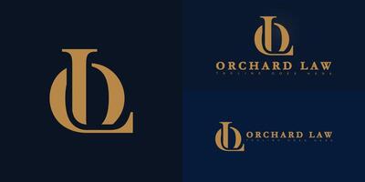 Modern initial letter OL or LO logo in gold color isolated on multiple background colors. The logo is suitable for general legal consulting service logo design inspiration templates. vector