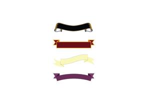 Set of Four Decorative Blank Ribbons in Various Styles and Colors vector