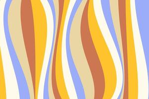 Hippie print with a psychedelic lines. Cute wavy 70s art vector