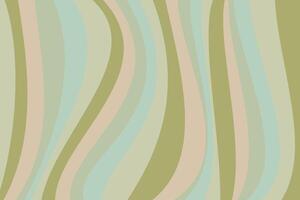 Background in green retro colors. Psychedelic art with wavy twisted lines. vector
