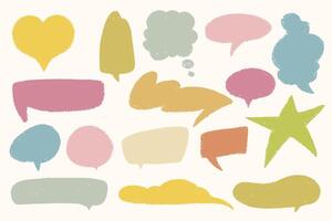 Retro chat bubbles. Textured collection of grunge speech frames vector