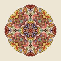 Bohemian Mandala in simple outline style. Ideal for coloring books, patterns, and calendars. vector